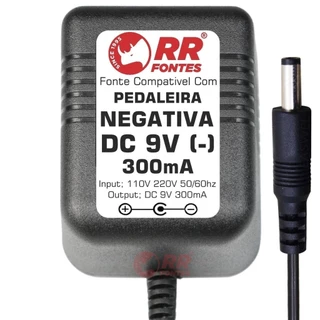 Fonte Pedaleira DC 9V Pedal De Efeitos 9v 300ma (-) Ivertido