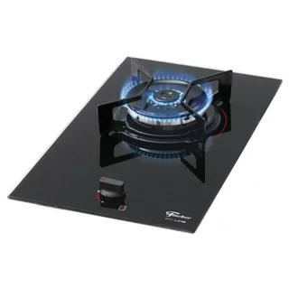 Cooktop Fischer 1 Boca Tripla Chama Fit Line Gás Vidro Preto