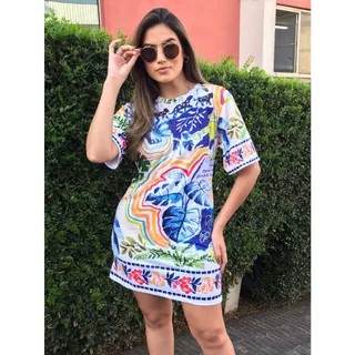Vestido blusão vestido feminino tshirt vestido blogueira Virginia