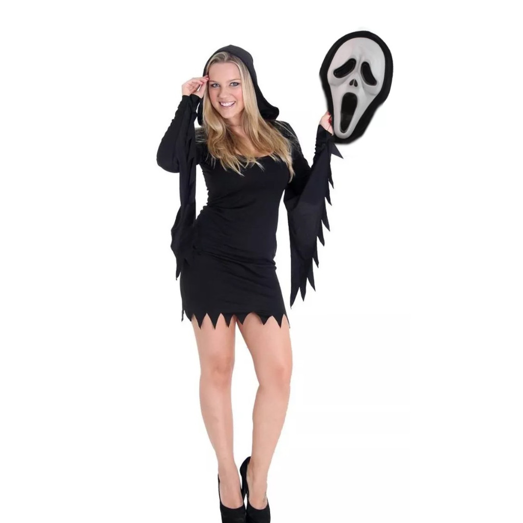 Fantasia Panico Morte Ghostface + Mascara | Shopee Brasil