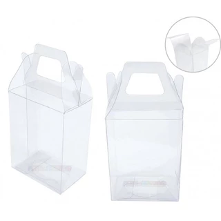 30 Maletinhas De Acetato pet 4x6,5x9 cm Maleta Baú com alça para Lembrancinha de Relógio Digital