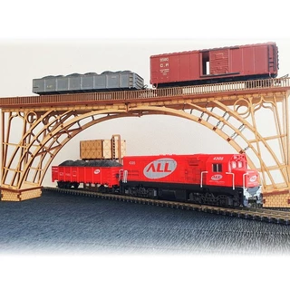 Ponte Metálica em Arco- Ho 1:87 / Maquetes mdf p/ Pintura Ferrovia Ferromodelismo Decoração Mdf
