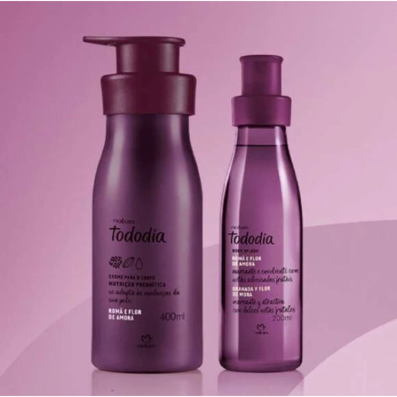 Kit Body Splash Mais Creme Hidratante Corporal Romã e Flor de Amora ...