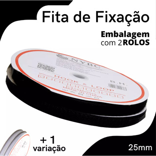 Fita de Velcro Autocolante Preta 20 mm Largura - FVELCRO-BL20MM