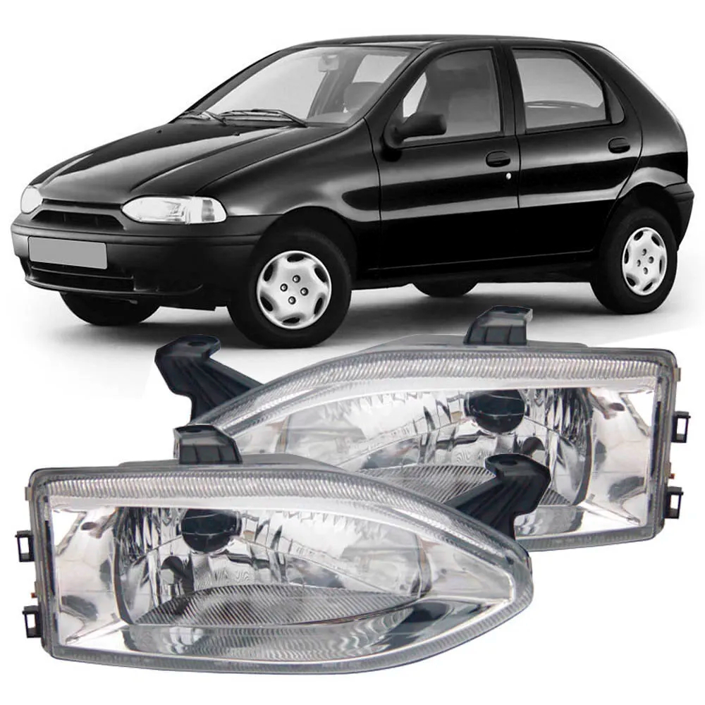 Farol Palio Esportivo Lente Lisa Cromado 96 97 98 1999 Foco Simples