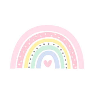 Adesivo Parede Decoração Infantil Arco Iris Cor Pastéis com cinza