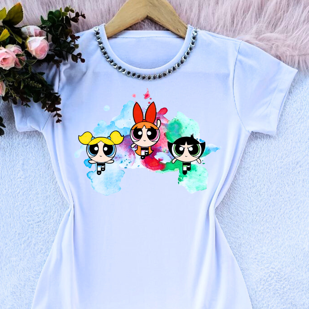 Camiseta feminina t shirt blusa camisa meninas super poderosas várias ...