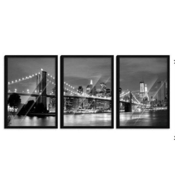 Quadro Decorativo Moldura Manhattan Ponte Brooklyn AM