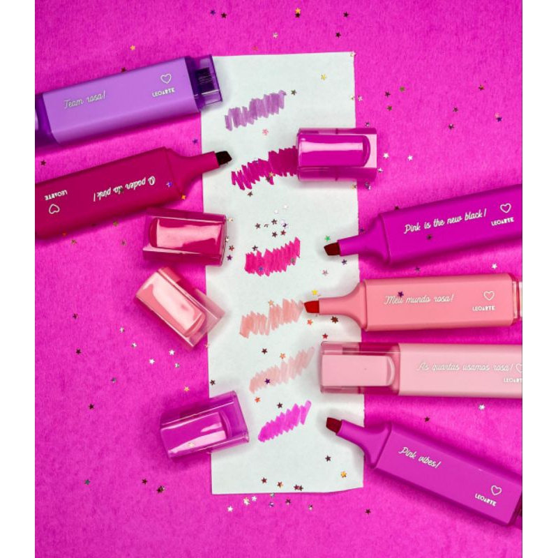 Kit Caneta Marca Texto - Paleta Rosa de Cores | Shopee Brasil