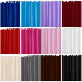 Cortina Roma Decorativa 2,00 x 1,40 Sala ou Quarto Com Ilhós Varão Simples