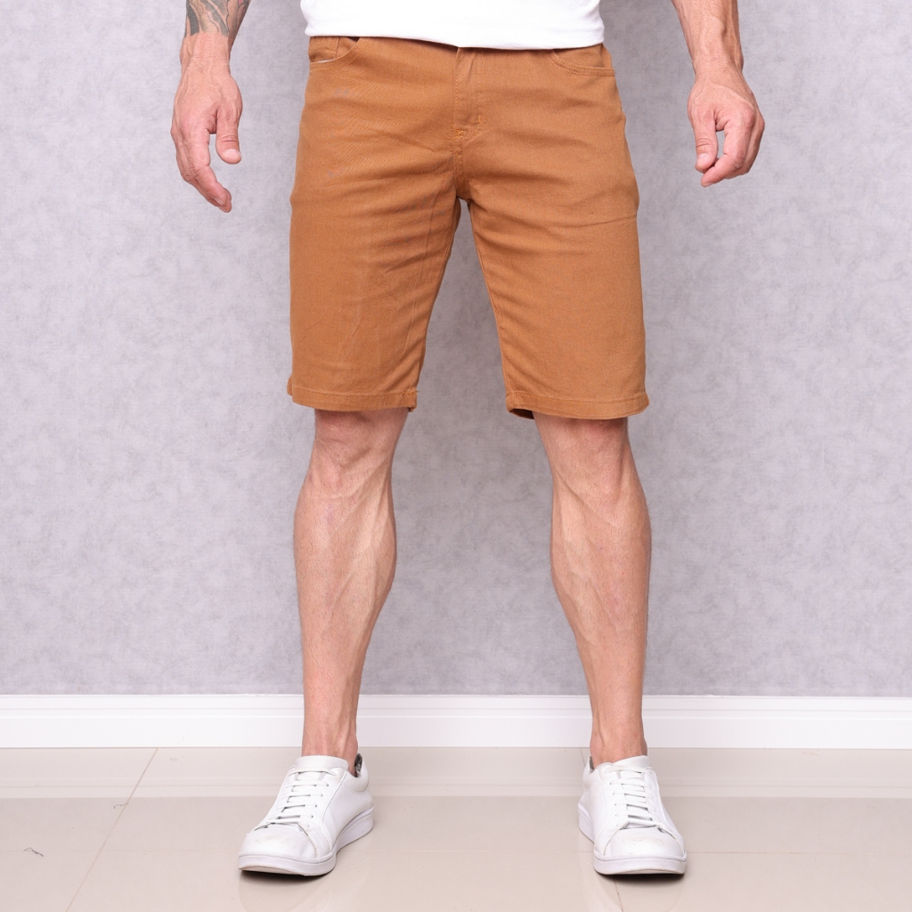 Bermuda Sarja Colorida Lycra Jeans Premium Masculino Diversas Cores ...