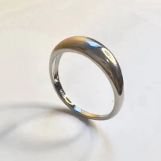 Anel Liso Prata 925 Efeito Espelhado