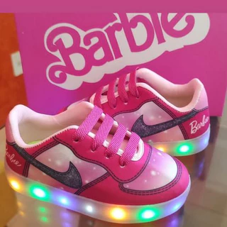 Tenis infantil Rosa feminino com Led tendência moda barbicore para meninas