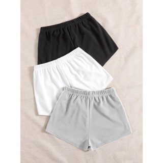 KIT 3 Shortinho feminino curto de moletinho cos alto e elastico na cintura sem bolso
