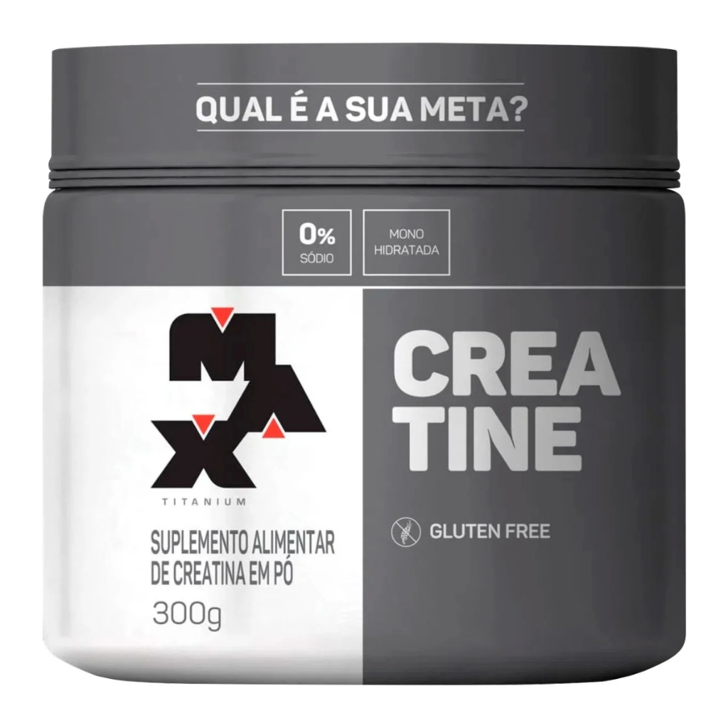 creatina max titanium 300g original pura monohidratada suplemento em pó força e resistência para ganho de massa sem sabor