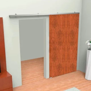Kit Suporte Para Porta de Correr até 70cm Natural