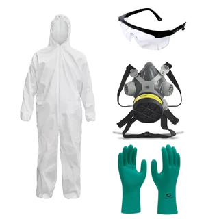 Kit Pintura Macacão De Segurança + Óculos + Máscara + Luva nitrílica + PROTETOR OURICULAR