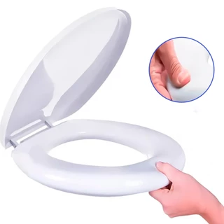 Assento Privada Almofadado Tampa Vaso Sanitário Branco Banheiro Regulável