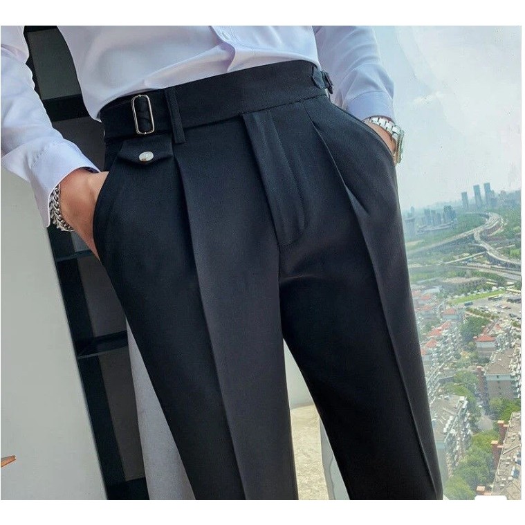 Calça Social Masculina com Ajuste Lateral