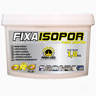 Produto Fixa cola gruda prende Isopor em Parede Forro Telhado PVC Madeira Laje Fixa Tudo 1,8KG
