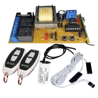 Kit Central Nb52 e Capacitor 12uf e 2 Controles Configuarados e Fim de curso para Portão Automático