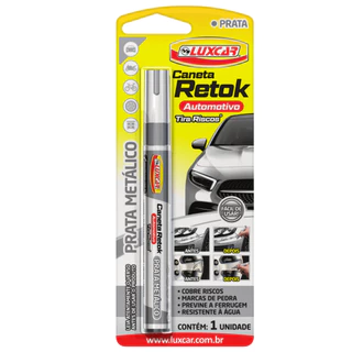 Caneta Retok Tira Riscos Prata Metálico - LUXCAR