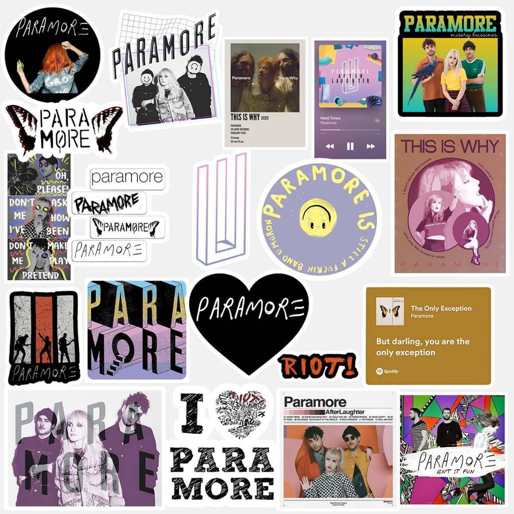 Pack Stickers- Adesivos Paramore Banda de Rock Impermeável ...
