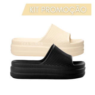 Kit 2 Pares Sandália Plataforma Nuvem Super Leve e Confortável