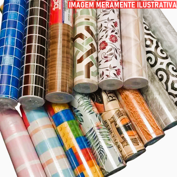 Papel Contact Adesivo Original 2m de Comprimento x 45cm de Largura Estampas Diversas
