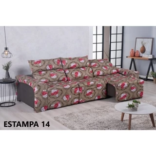 protetor retrátil de sofá 03 lugares estampado reclinável malha gel