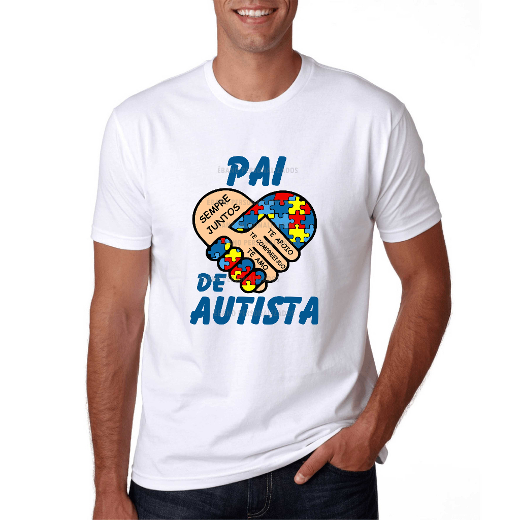Camiseta autismo Pai de autista tdah tea super pai papai herói Proteção ...