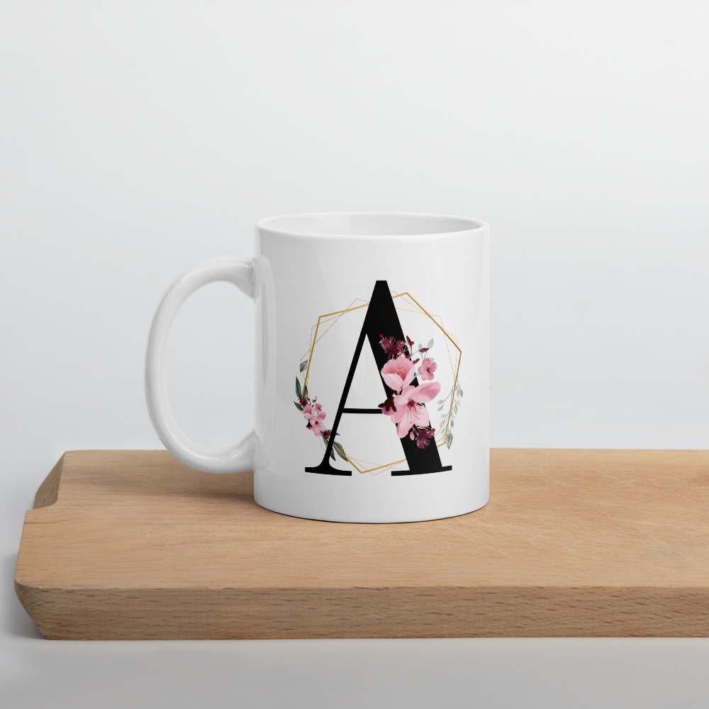Caneca de Porcelana Personalizada com Letra Inicial do Seu Nome ...