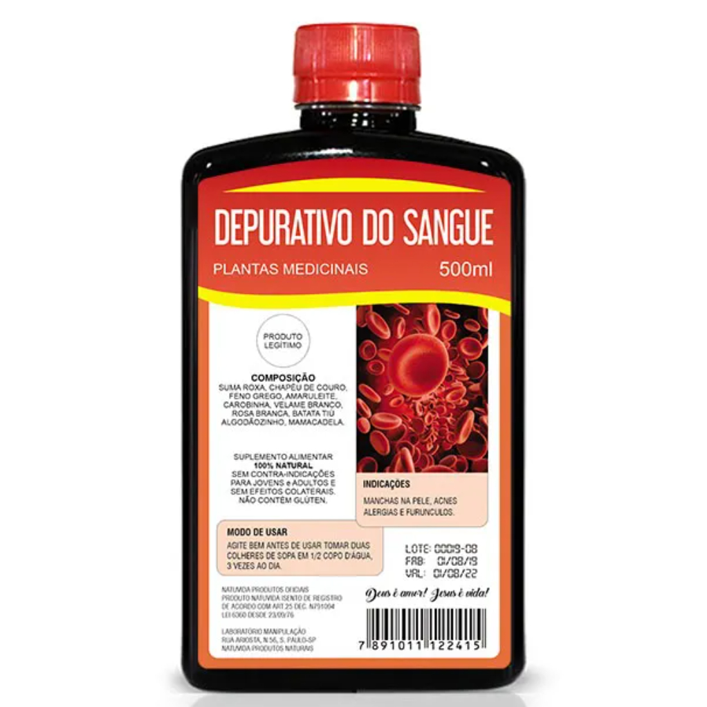 Depurativo de sangue - Plantas medicinais 100% natural (500 mL ...
