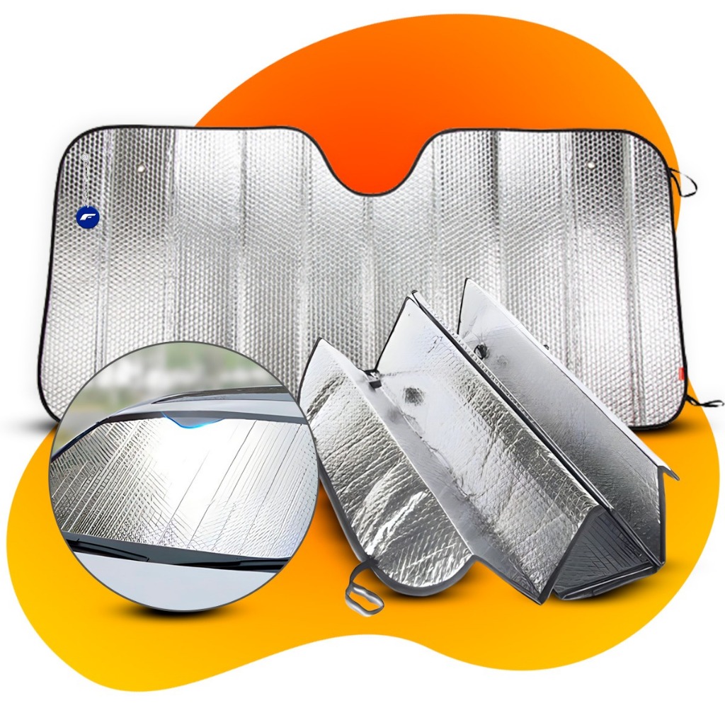 Protetor Solar Para-brisa Quebra Sol Universal Dobrável Kit Protetor de Parabrisa