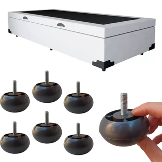 Pés Para Cama Box Baú E Pes Para Moveis 6pcs Mini, Baixo 3cm