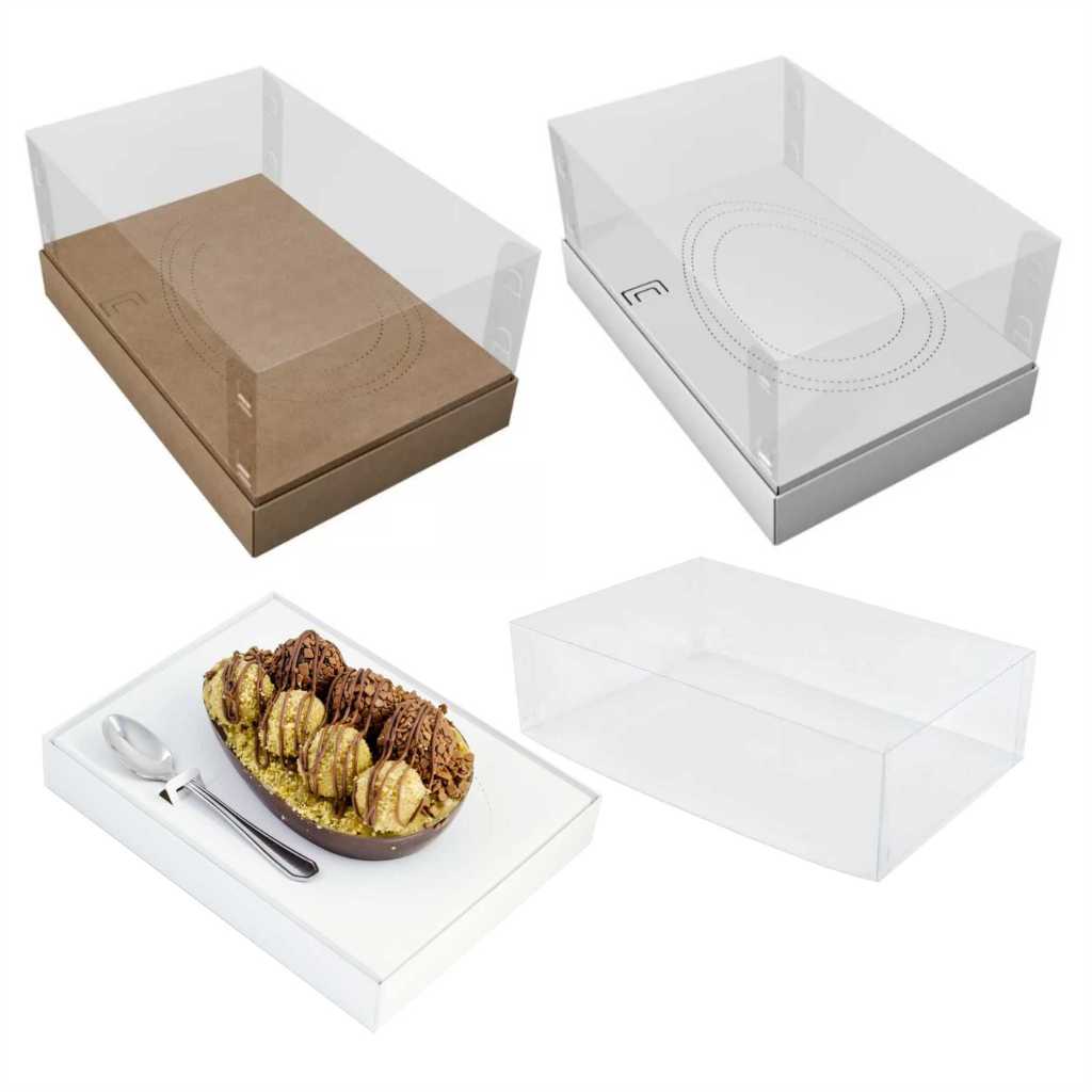 40 Caixas para Ovo Páscoa De Colher c/ Berço Ajustável 350 gramas 250 gramas e 100 gramas 18x13x6cm