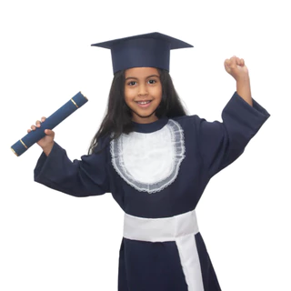 Beca de Formatura Infantil Completa - Azul Marinho com Canudo e Capelo | Para escolas | Eventos | Ensaios Fotográficos Colação de grau, Formatura ABC, Toga Infantil, Beca para Escolas, Recordação Escolar