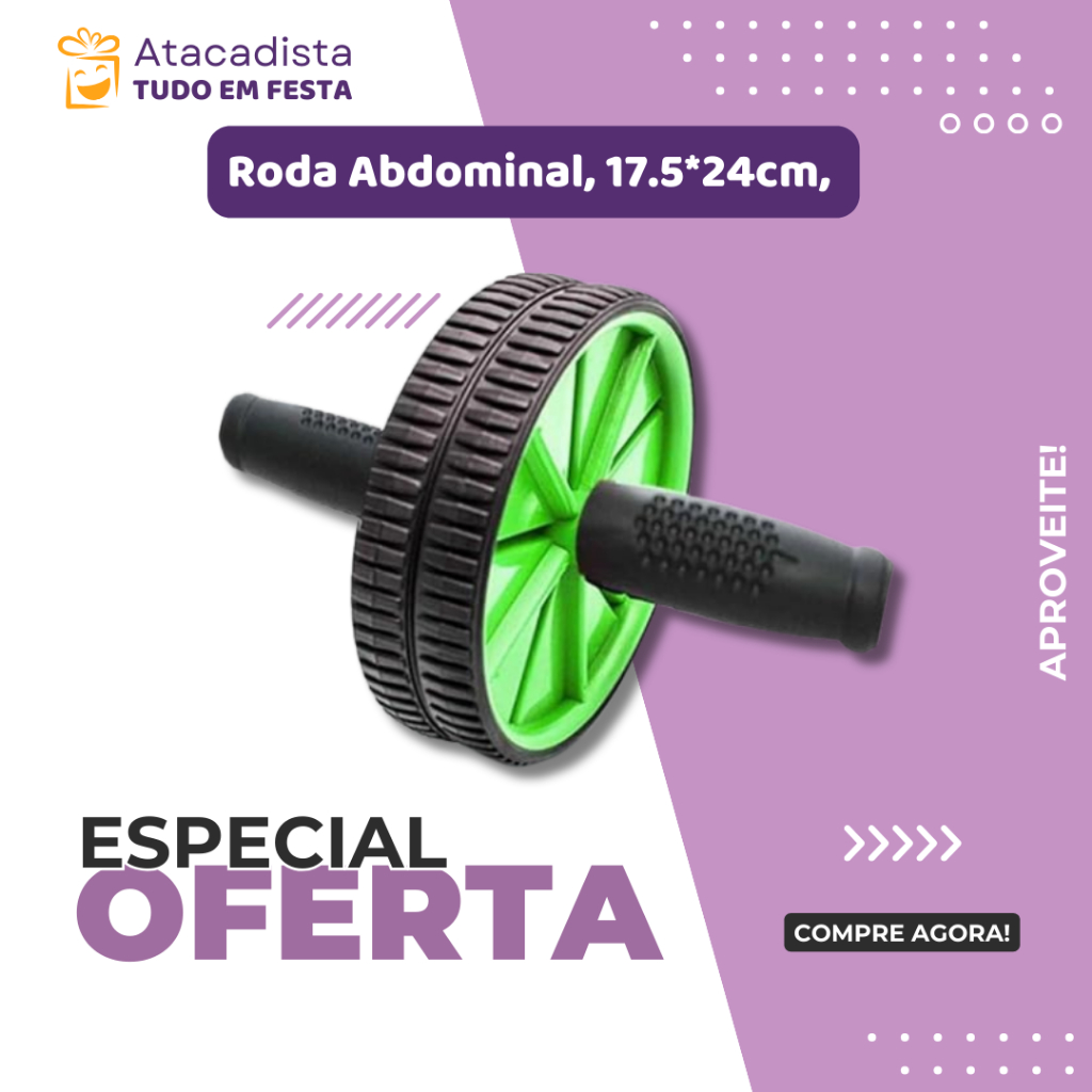 RODA ABDOMINAL DUPLA PARA EXERCÍCIOS TREINO DE DEFINIÇÃO