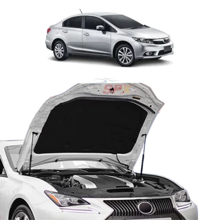 Manta Forro Capô Honda Civic 2012 a 2016 Autoadesiva - Termo Acústica - Kit Presilhas - Corte a laser - Grud Capo Capu Capuz Capus