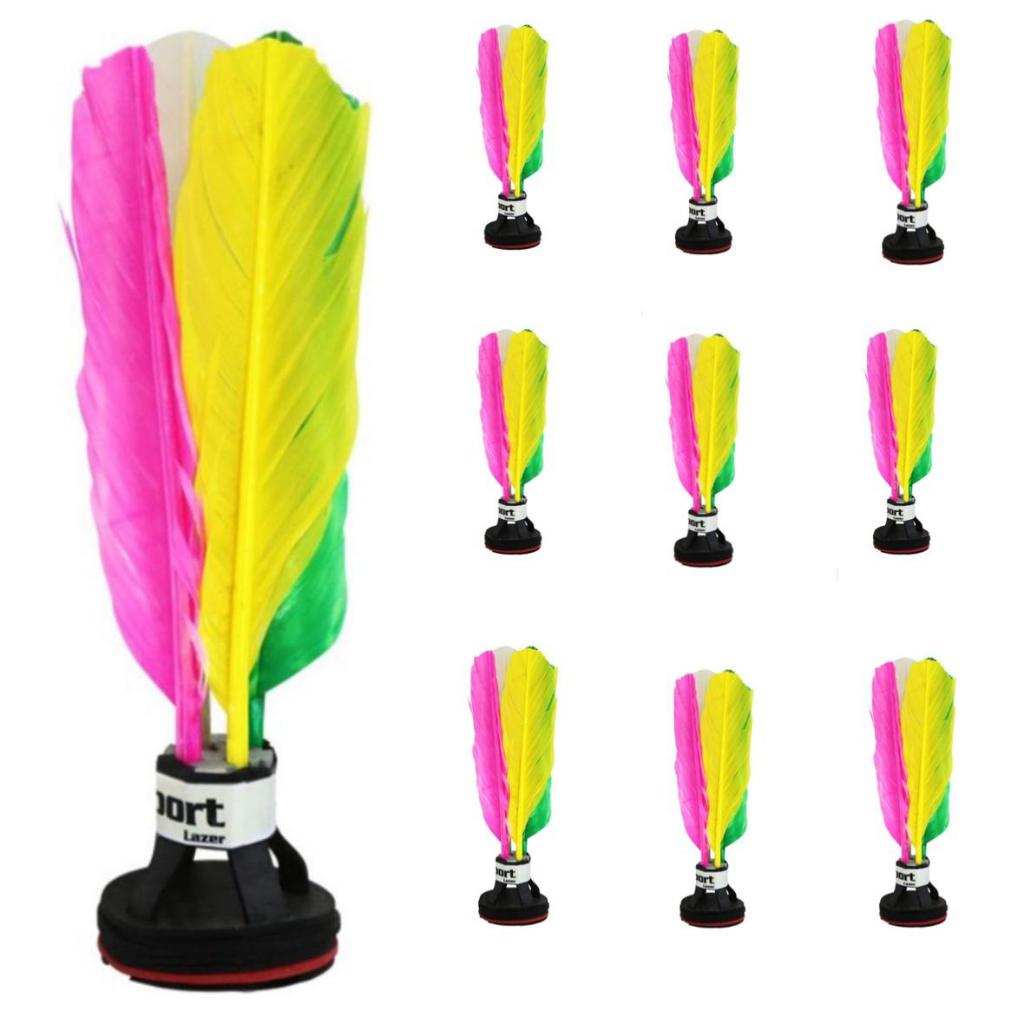 15 Petecas Profissional Colorida Brincadeira Esporte Diversão