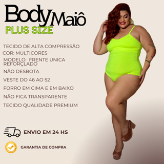 Body Feminino Plus Size Moda Praia Frente Unica