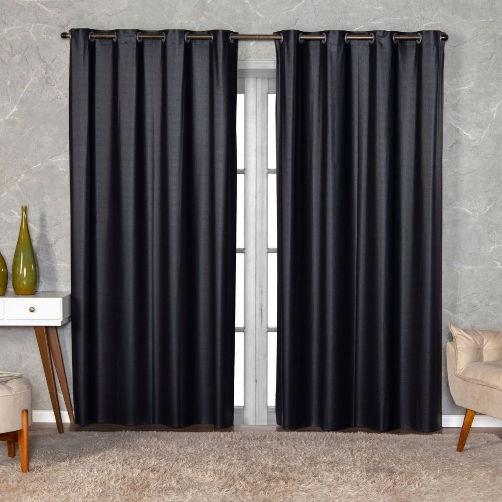 Cortina Blackout PVC Cinza 2,20 m x 1,30 m
