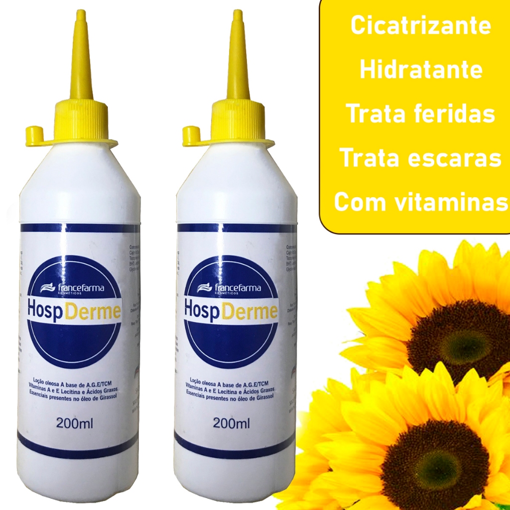 Kit 2 Óleo de Girassol cicatrizante contra feridas escaras hidratante ...