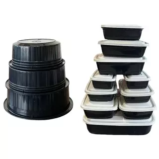 Kit 10 Potes Plásticos com Tampa + Kit 3 Bacias Tamanhos Diversos