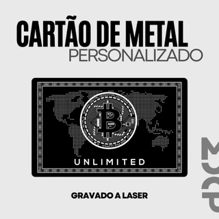 Cartão de Metal Bitcoin Customizável Gravado Laser Não Enferruja