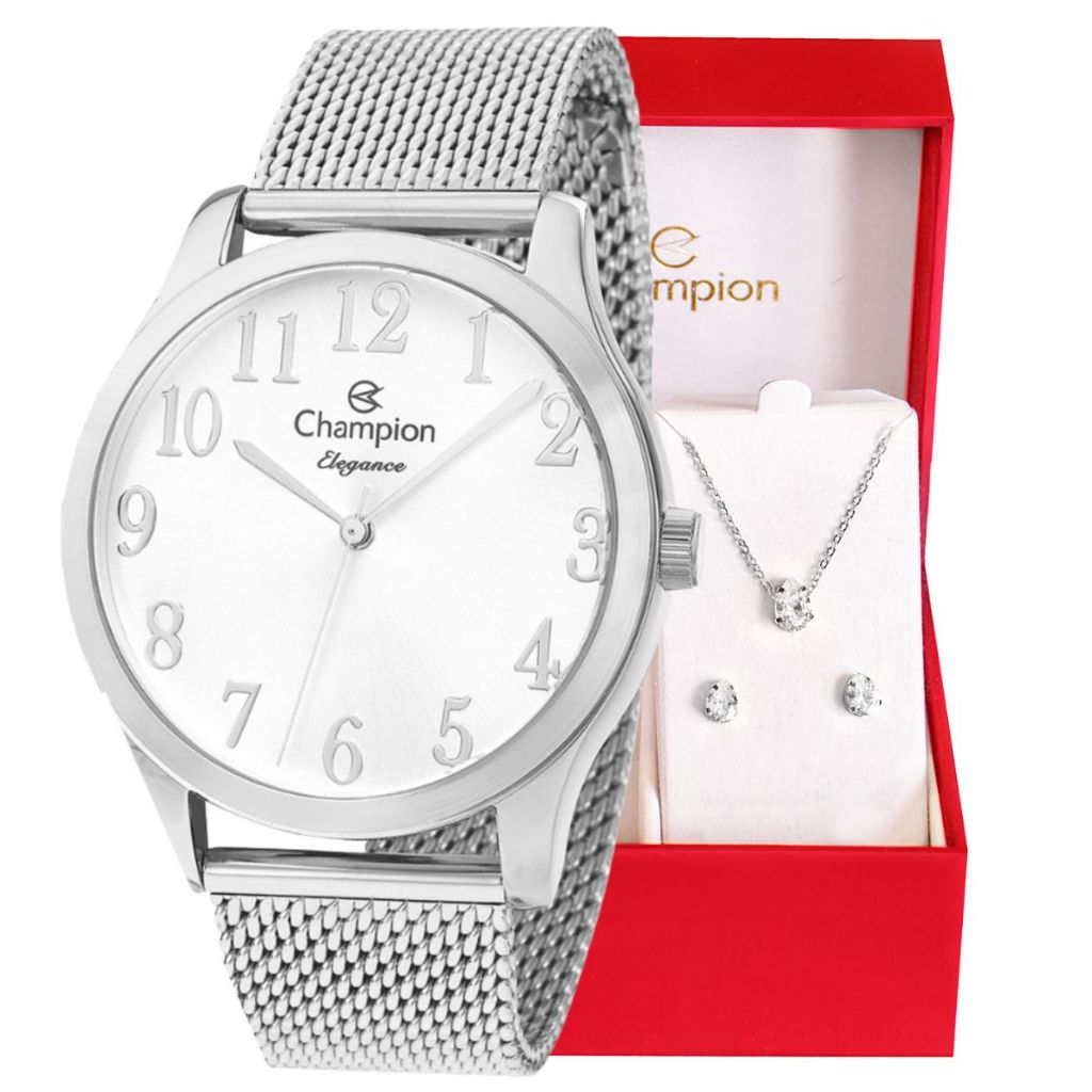 Relógio Feminino Champion Prateado Analógico Cn20140q - Virtuale Shopping