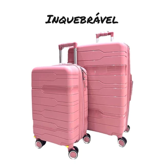Conjunto Mala 32KG + Mala 10KG Polipropileno Inquebrável Ultra Leve Giratória 360°