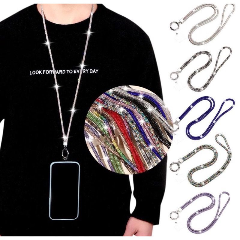 Cordão de Luxo Brilhante Gliter SWAROSVSKI Para Celular Brilho luxo