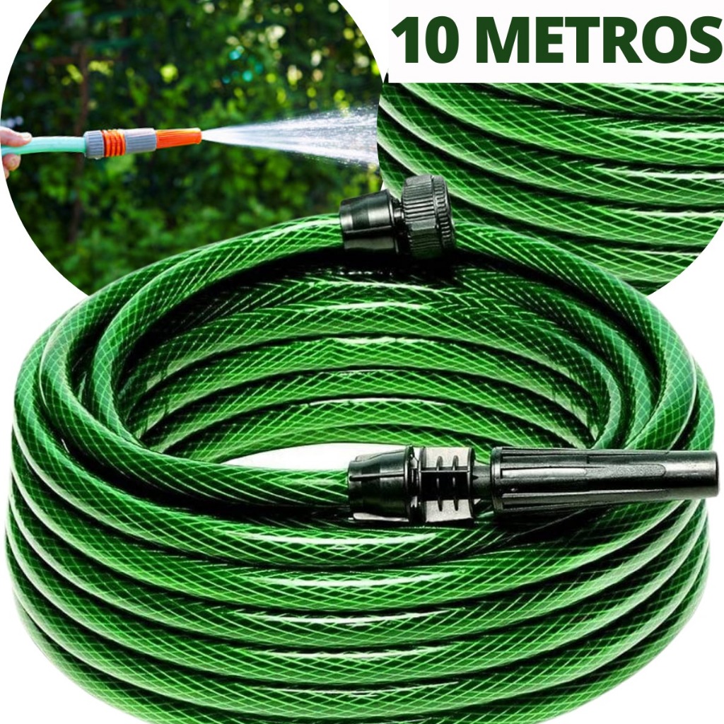 Mangueira de Jardim Trançada Resistente Flexível 10 Metros | Shopee Brasil