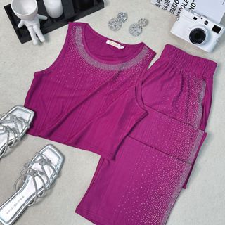 Conjunto Feminino Fashion Calça e Blusa Social/Casual